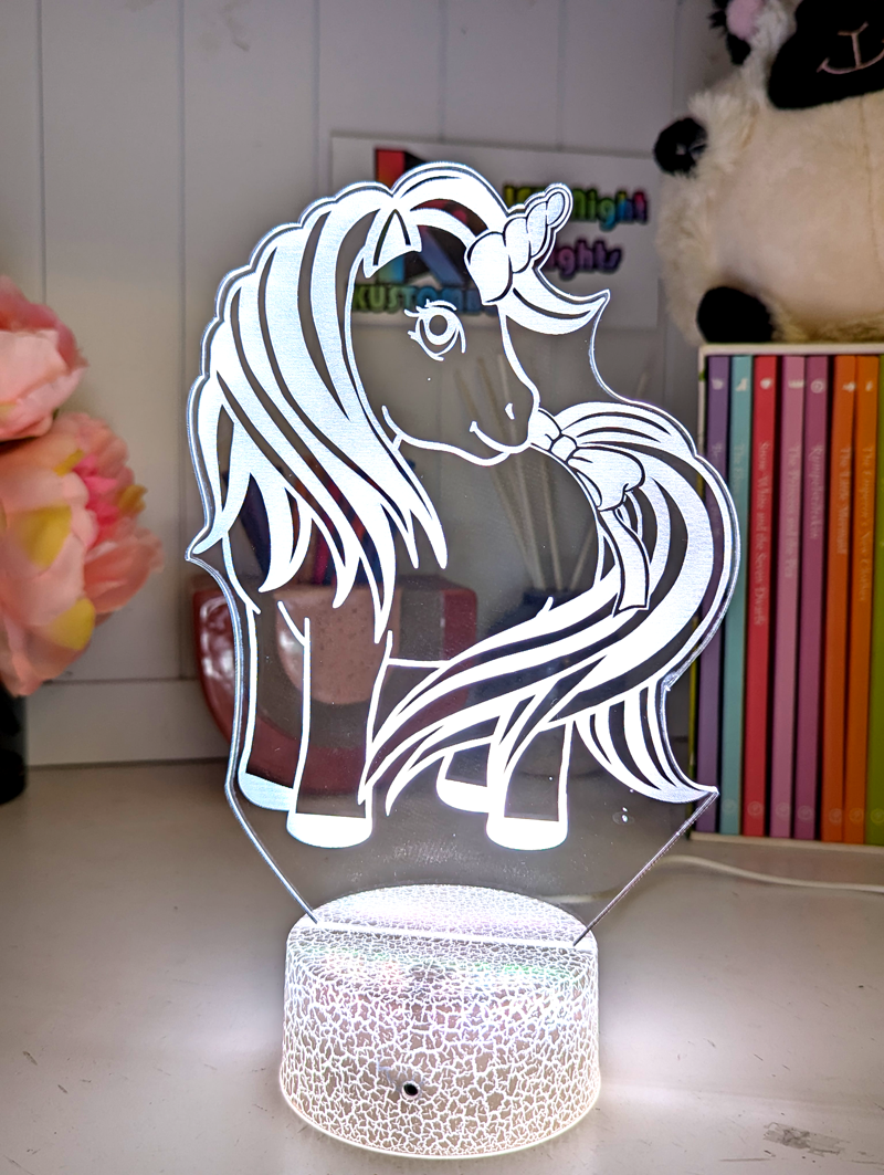Personalised Unicorn LED Night Light Custom Children’s Lamp for Bedrooms & Nurseries