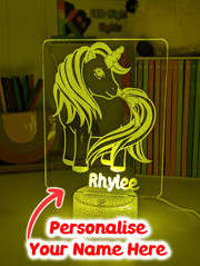 Unicorn Pony Personalised Name 3D LED Night Light Lamp - KustomboxNight Lights & Ambient LightingKustomboxStandard Size - No Name