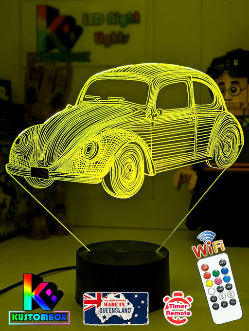 VW Beetle Volkswagon 60's Model 3D LED Night Light Lamp - KustomboxNight Lights & Ambient LightingKustomboxStandard Size