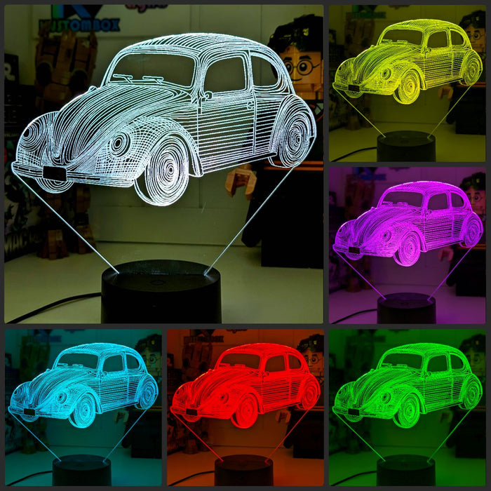 VW Beetle Volkswagon 60's Model 3D LED Night Light Lamp - KustomboxNight Lights & Ambient LightingKustomboxStandard Size