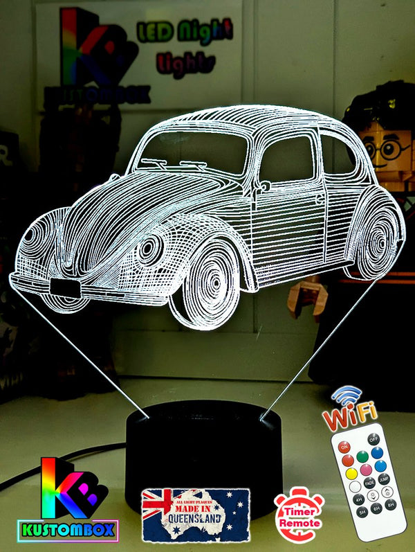 VW Beetle Volkswagon 60's Model 3D LED Night Light Lamp - KustomboxNight Lights & Ambient LightingKustomboxStandard Size