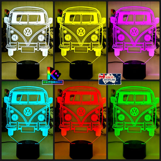 VW Kombi Van Front Personalised Name 3D LED Night Light Lamp - KustomboxNight Lights & Ambient LightingKustomboxStandard Light - No Name