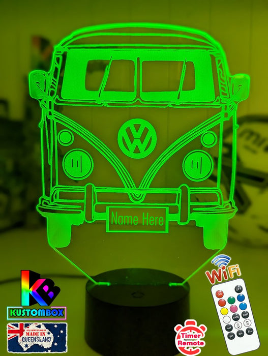 VW Kombi Van Front Personalised Name 3D LED Night Light Lamp - KustomboxNight Lights & Ambient LightingKustomboxStandard Light - No Name