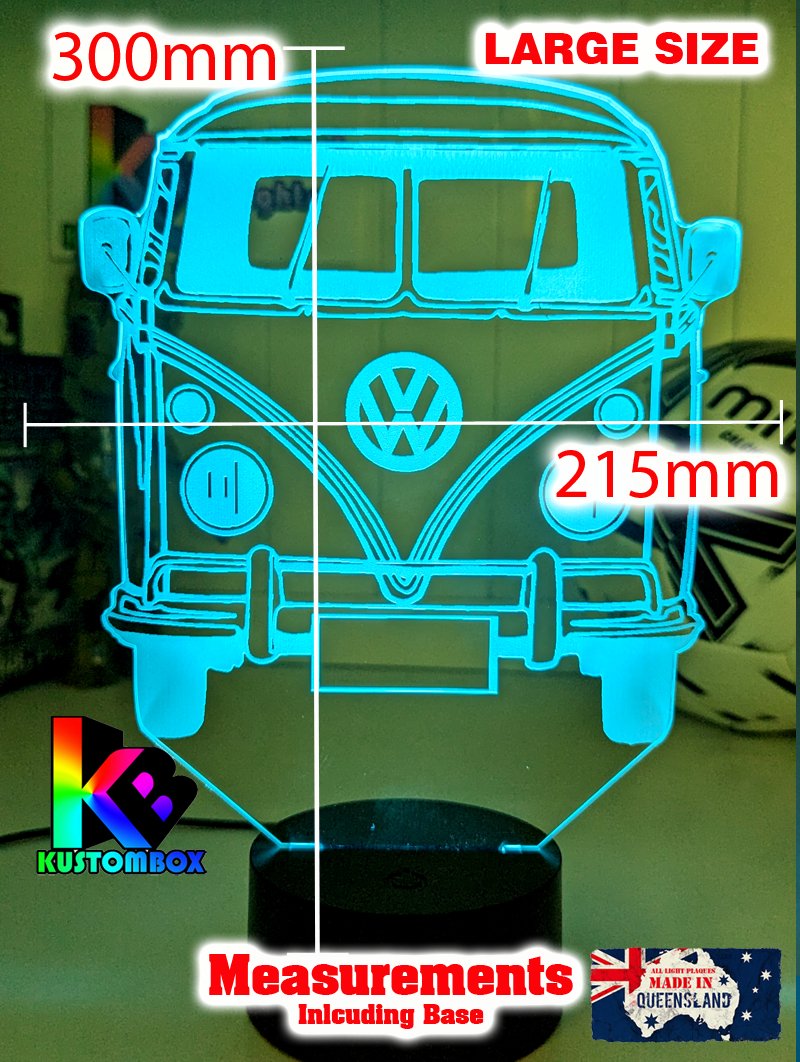 VW Kombi Van Front Personalised Name 3D LED Night Light Lamp - KustomboxNight Lights & Ambient LightingKustomboxStandard Light - No Name