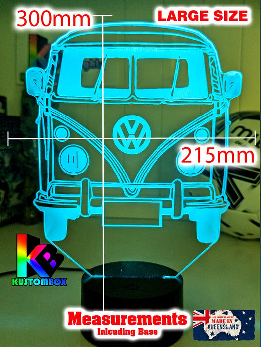 VW Kombi Van Front Personalised Name 3D LED Night Light Lamp - KustomboxNight Lights & Ambient LightingKustomboxStandard Light - No Name