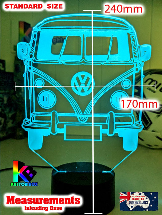 VW Kombi Van Front Personalised Name 3D LED Night Light Lamp - KustomboxNight Lights & Ambient LightingKustomboxStandard Light - No Name