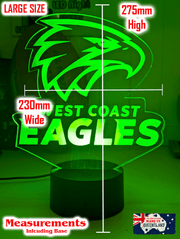 West Coast Eagles 3D LED night lamp in gift box – perfect personalised AFL fan gift.