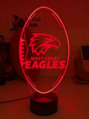 West Coast Eagles 3D LED ball night light – 16-colour remote lamp for kids, bar or mancave.