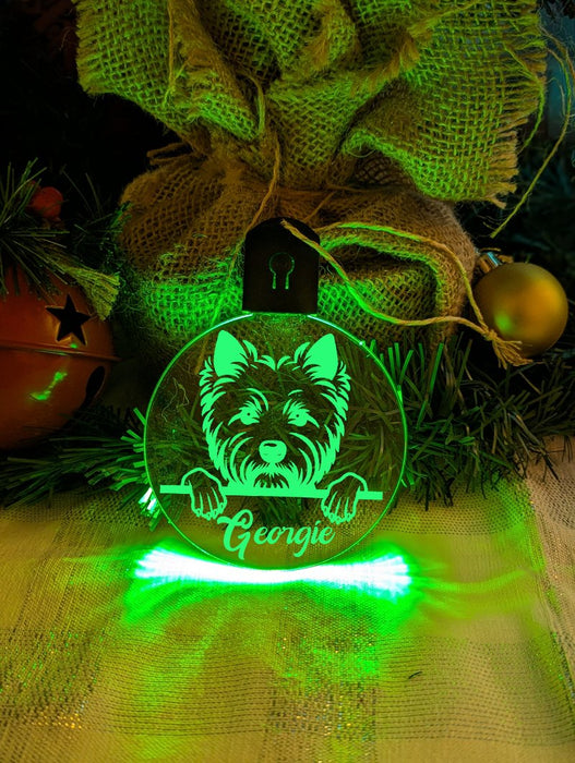 West Highland Terrier Westie Dog Personalised Christmas Bauble Decoration - KustomboxNight Lights & Ambient LightingKustomboxBauble - Standard Size