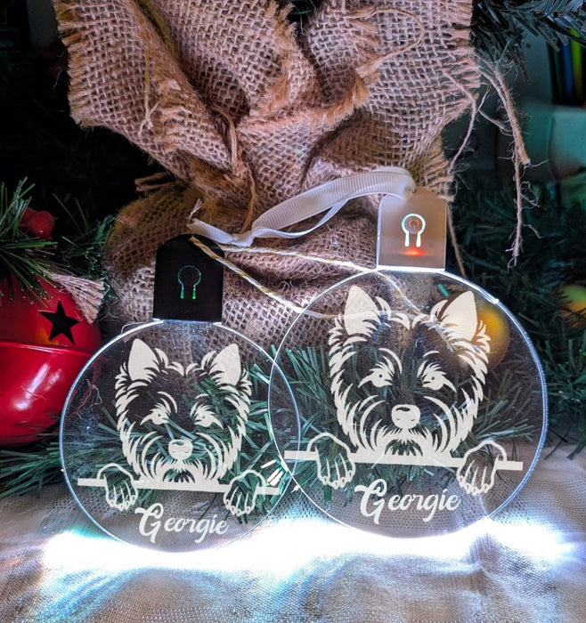West Highland Terrier Westie Dog Personalised Christmas Bauble Decoration - KustomboxNight Lights & Ambient LightingKustomboxBauble - Standard Size