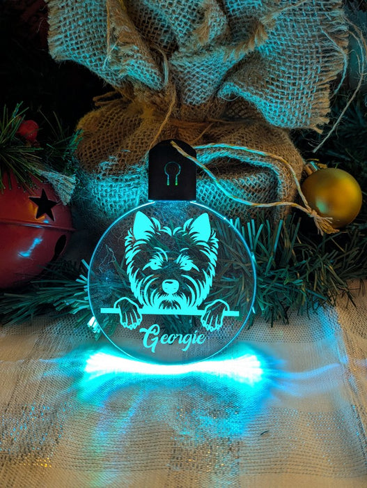 West Highland Terrier Westie Dog Personalised Christmas Bauble Decoration - KustomboxNight Lights & Ambient LightingKustomboxBauble - Standard Size
