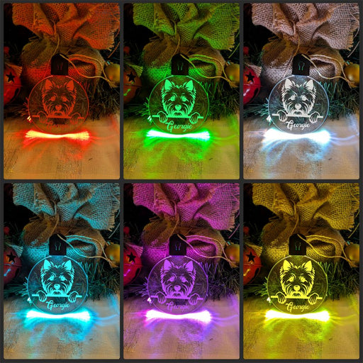 West Highland Terrier Westie Dog Personalised Christmas Bauble Decoration - KustomboxNight Lights & Ambient LightingKustomboxBauble - Standard Size