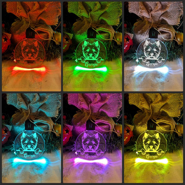 West Highland Terrier Westie Dog Personalised Christmas Bauble Decoration - KustomboxNight Lights & Ambient LightingKustomboxBauble - Standard Size