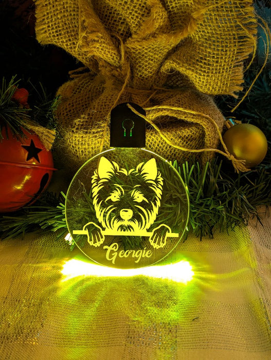 West Highland Terrier Westie Dog Personalised Christmas Bauble Decoration - KustomboxNight Lights & Ambient LightingKustomboxBauble - Standard Size