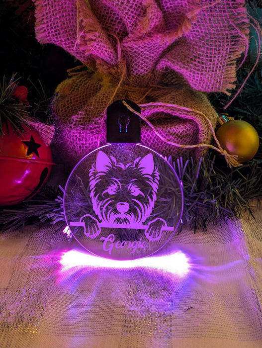 West Highland Terrier Westie Dog Personalised Christmas Bauble Decoration - KustomboxNight Lights & Ambient LightingKustomboxBauble - Standard Size