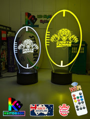 Personalised West Tigers 3D LED night light glowing in 7 colours, perfect for kids or man caves