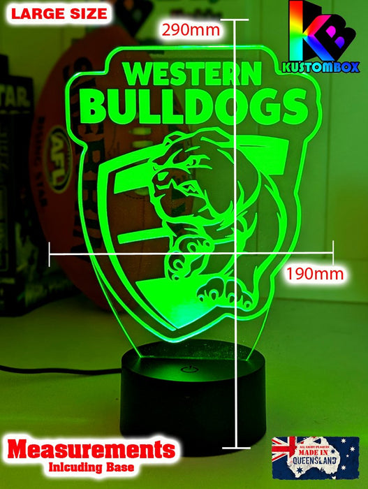 WESTERN BULLDOGS Australian Football Club 3D LED Night Light - KustomboxNight Lights & Ambient LightingKustomboxStandard Size