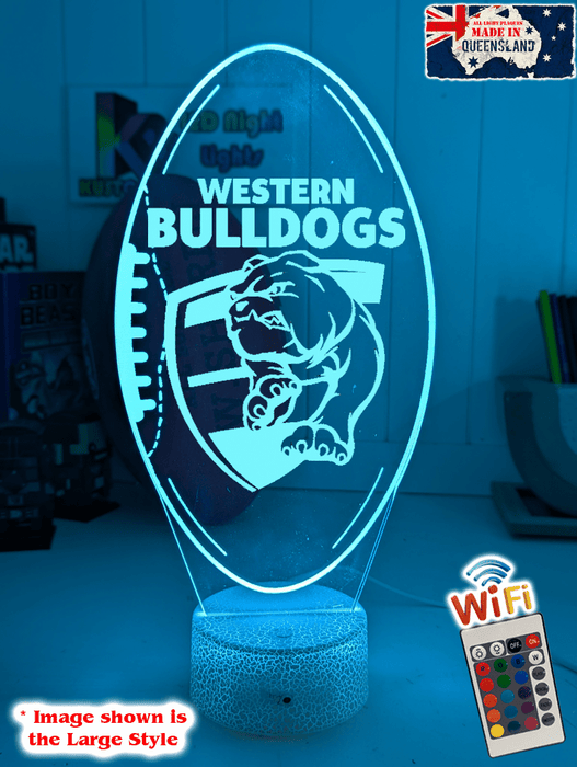 Western Bulldogs Australian Football Club 3D LED Night Light - KustomboxNight Lights & Ambient LightingKustomboxStandard Size