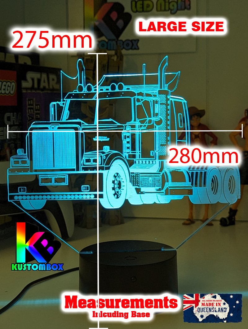 Western Star Truck 3D LED Night Light Lamp Mancave Bar Light - KustomboxNight Lights & Ambient LightingKustomboxStandard No Name