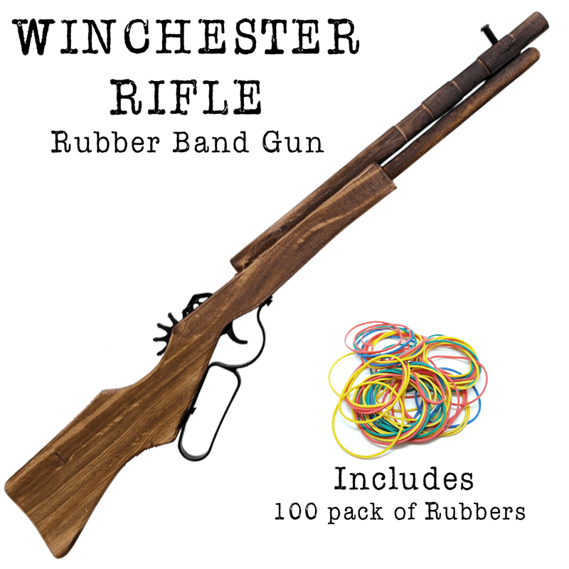 Winchester Rifle Gun Wooden Rubber Band Gun Handmade Wooden Toy - KustomboxToys & GamesKustombox1 x Rifle