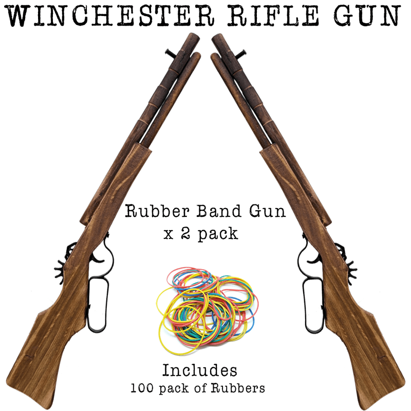 Winchester Rifle Gun Wooden Rubber Band Gun Handmade Wooden Toy - KustomboxToys & GamesKustombox1 x Rifle