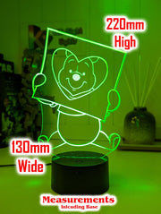 Winnie the Pooh Bear Love Frame 3D LED Night Light Lamp - KustomboxNight Lights & Ambient LightingKustomboxStandard Size