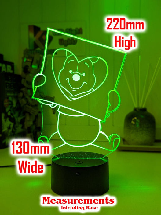 Winnie the Pooh Bear Love Frame 3D LED Night Light Lamp - KustomboxNight Lights & Ambient LightingKustomboxStandard Size