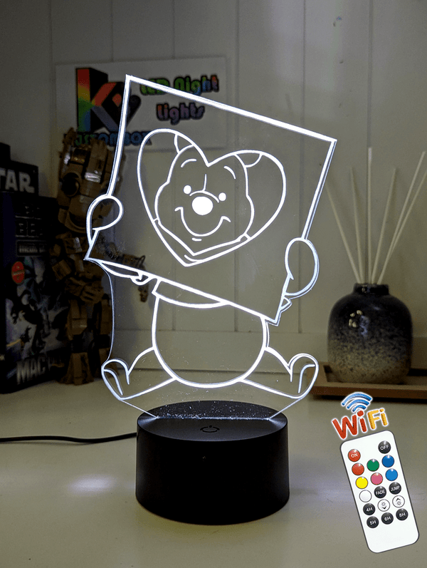 Winnie the Pooh Bear Love Frame 3D LED Night Light Lamp - KustomboxNight Lights & Ambient LightingKustomboxStandard Size