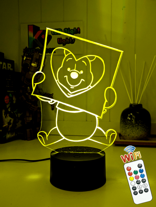 Winnie the Pooh Bear Love Frame 3D LED Night Light Lamp - KustomboxNight Lights & Ambient LightingKustomboxStandard Size