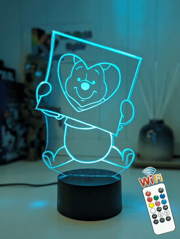 Winnie the Pooh Bear Love Frame 3D LED Night Light Lamp - KustomboxNight Lights & Ambient LightingKustomboxStandard Size
