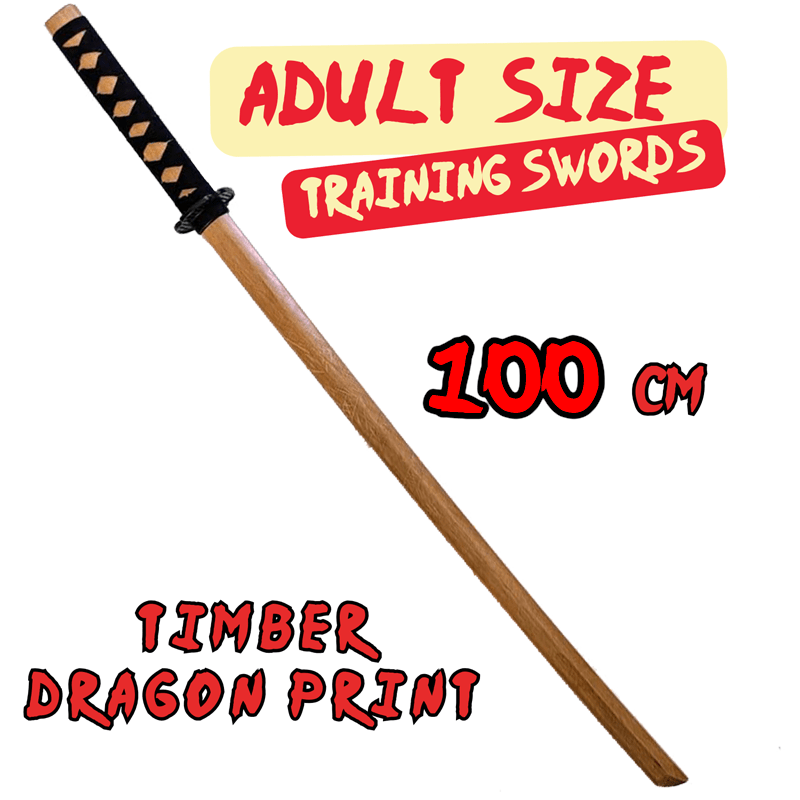 Wooden Daito Bokken Kendo Samurai Katana Practice Training Sword - Kustomboxwooden training swordKustomboxBlack Dragon 100cm