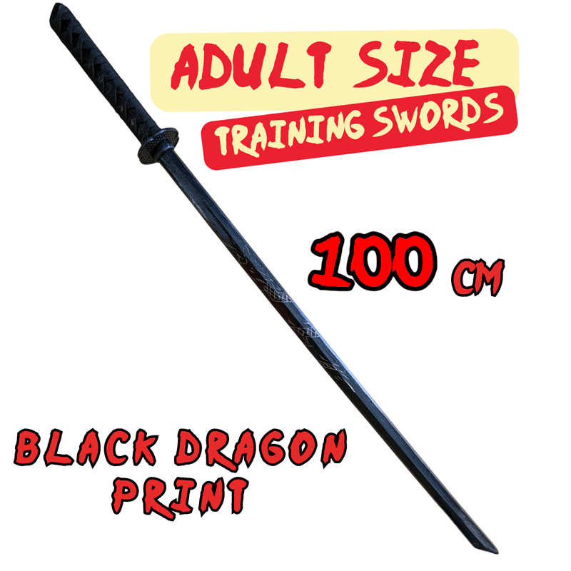 Wooden Daito Bokken Kendo Samurai Katana Practice Training Sword - Kustomboxwooden training swordKustomboxBlack Dragon 100cm