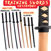 Wooden Daito Bokken Kendo Samurai Katana Practice Training Sword - Kustomboxwooden training swordKustomboxPlain Black 80cm