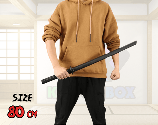 Wooden Daito Bokken Kendo Samurai Katana Practice Training Sword - Kustomboxwooden training swordKustomboxPlain Black 80cm
