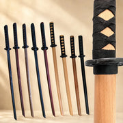 Wooden Daito Bokken Kendo Samurai Katana Practice Training Sword - Kustomboxwooden training swordKustomboxPlain Black 80cm