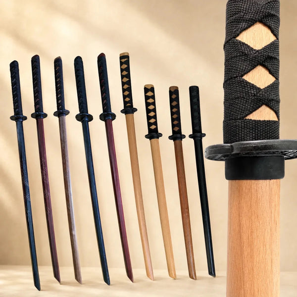Wooden Daito Bokken Kendo Samurai Katana Practice Training Sword - Kustomboxwooden training swordKustomboxPlain Black 80cm