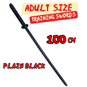 Wooden Daito Bokken Kendo Samurai Katana Practice Training Sword - Kustomboxwooden training swordKustomboxPlain Black 100cm