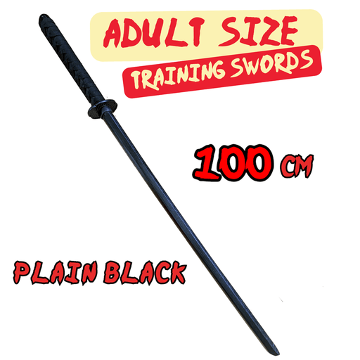 Wooden Daito Bokken Kendo Samurai Katana Practice Training Sword - Kustomboxwooden training swordKustomboxPlain Black 100cm