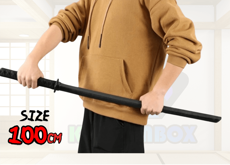 Wooden Daito Bokken Kendo Samurai Katana Practice Training Sword - Kustomboxwooden training swordKustomboxPlain Black 80cm