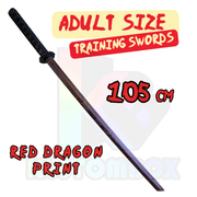 Wooden Daito Bokken Kendo Samurai Katana Practice Training Sword - Kustomboxwooden training swordKustomboxRed Dragon 100cm