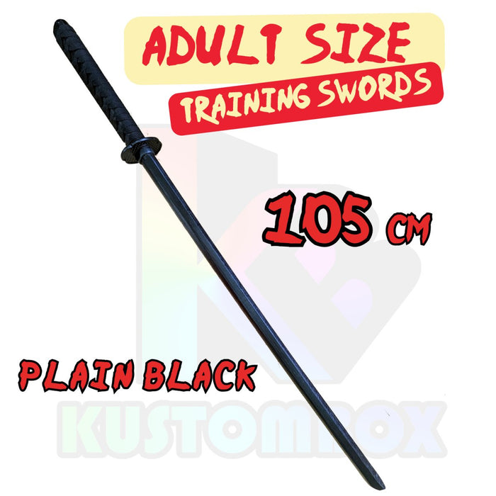 Wooden Training Sword Datio Bokken Kendo Samurai Katana Practice Sticks 101cm NEW - Kustomboxwooden training swordKustomboxPlain Black 80cm