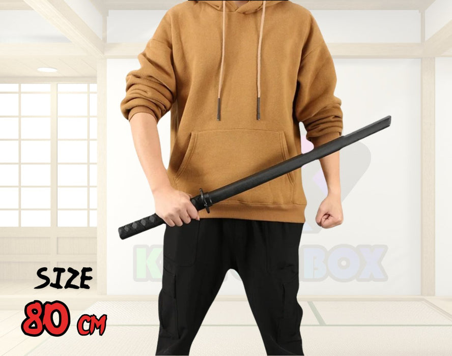 Wooden Training Sword Datio Bokken Kendo Samurai Katana Practice Sticks 101cm NEW - Kustomboxwooden training swordKustomboxPlain Black 80cm