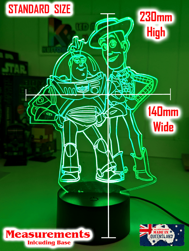 Woody & Buzz Light Year Toy Story 3D LED Night Light - KustomboxNight Lights & Ambient LightingKustomboxStandard Size