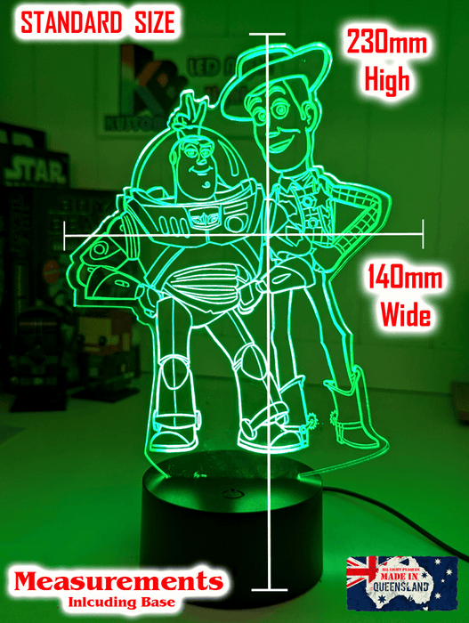 Woody & Buzz Light Year Toy Story 3D LED Night Light - KustomboxNight Lights & Ambient LightingKustomboxStandard Size
