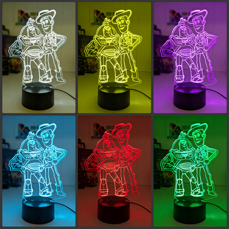 Woody & Buzz Light Year Toy Story 3D LED Night Light - KustomboxNight Lights & Ambient LightingKustomboxStandard Size