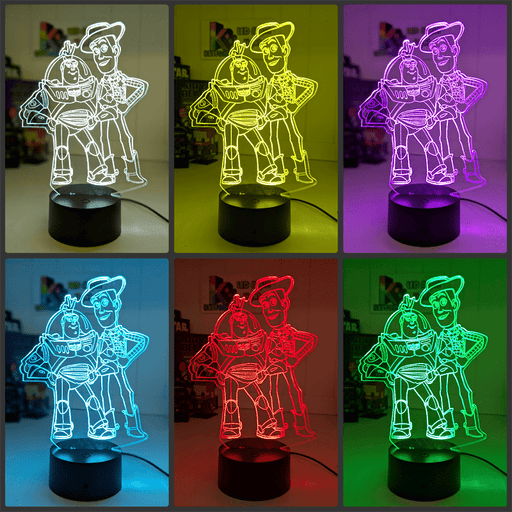 Woody & Buzz Light Year Toy Story 3D LED Night Light - KustomboxNight Lights & Ambient LightingKustomboxStandard Size