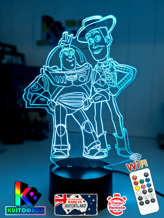 Woody & Buzz Light Year Toy Story 3D LED Night Light - KustomboxNight Lights & Ambient LightingKustomboxStandard Size