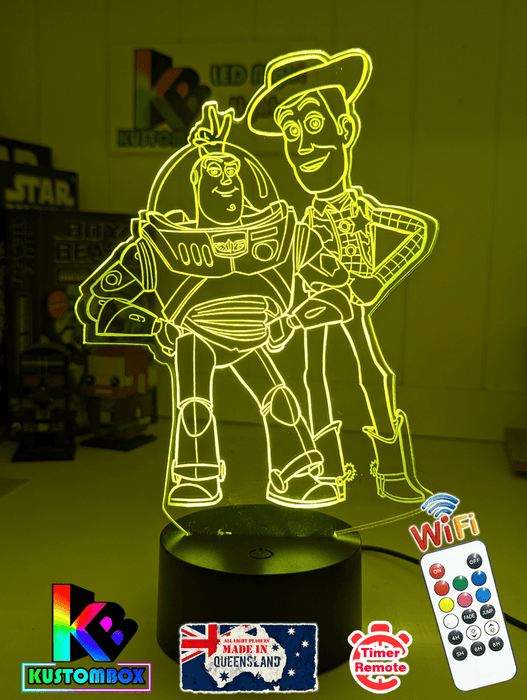 Woody & Buzz Light Year Toy Story 3D LED Night Light - KustomboxNight Lights & Ambient LightingKustomboxStandard Size