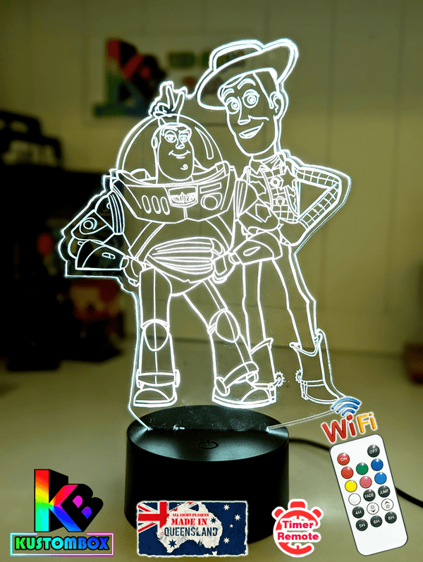 Woody & Buzz Light Year Toy Story 3D LED Night Light - KustomboxNight Lights & Ambient LightingKustomboxStandard Size