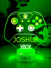 Xbox Game Controller Personalised Name - 3D LED Night Light 7 Colours Childrens Room - KustomboxNight Lights & Ambient LightingKustomboxStandard SizeWhite Crack Base